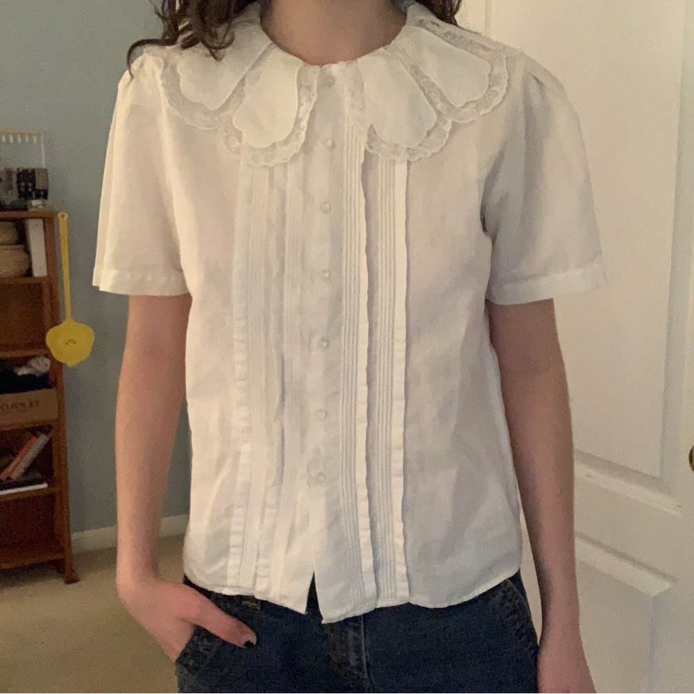 vintage white lace top